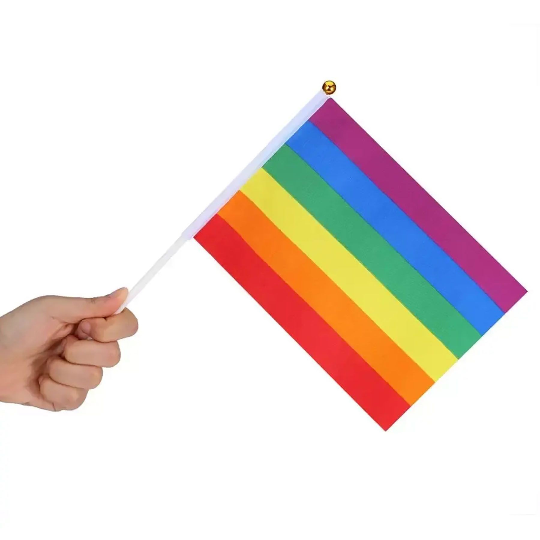 Rainbow Pride Flag Small Hand Held Stick Flag 18