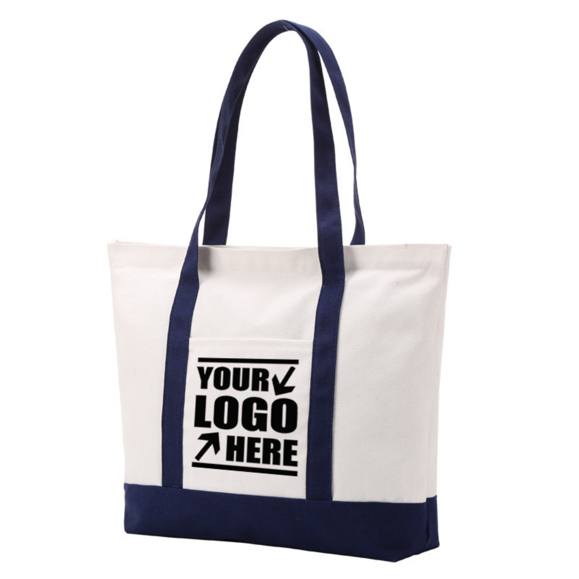 Large Capacity Canvas Portable Tote Bag, custom tote bag with logo imprint 2