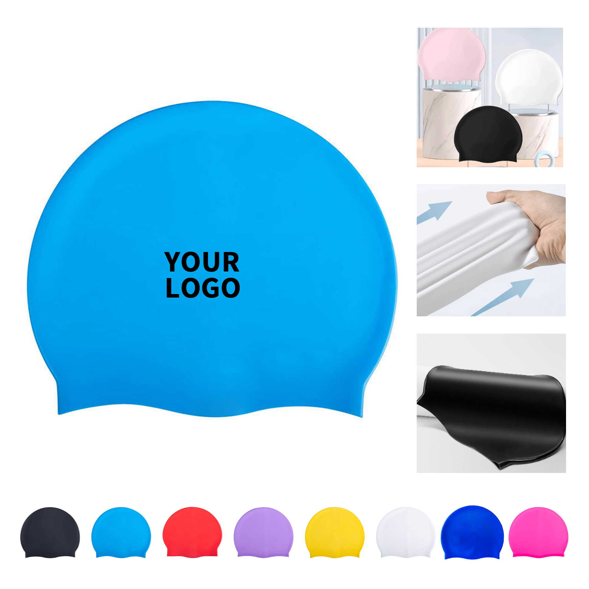 Silicone Swim Cap 9.1" By 7.9" 3