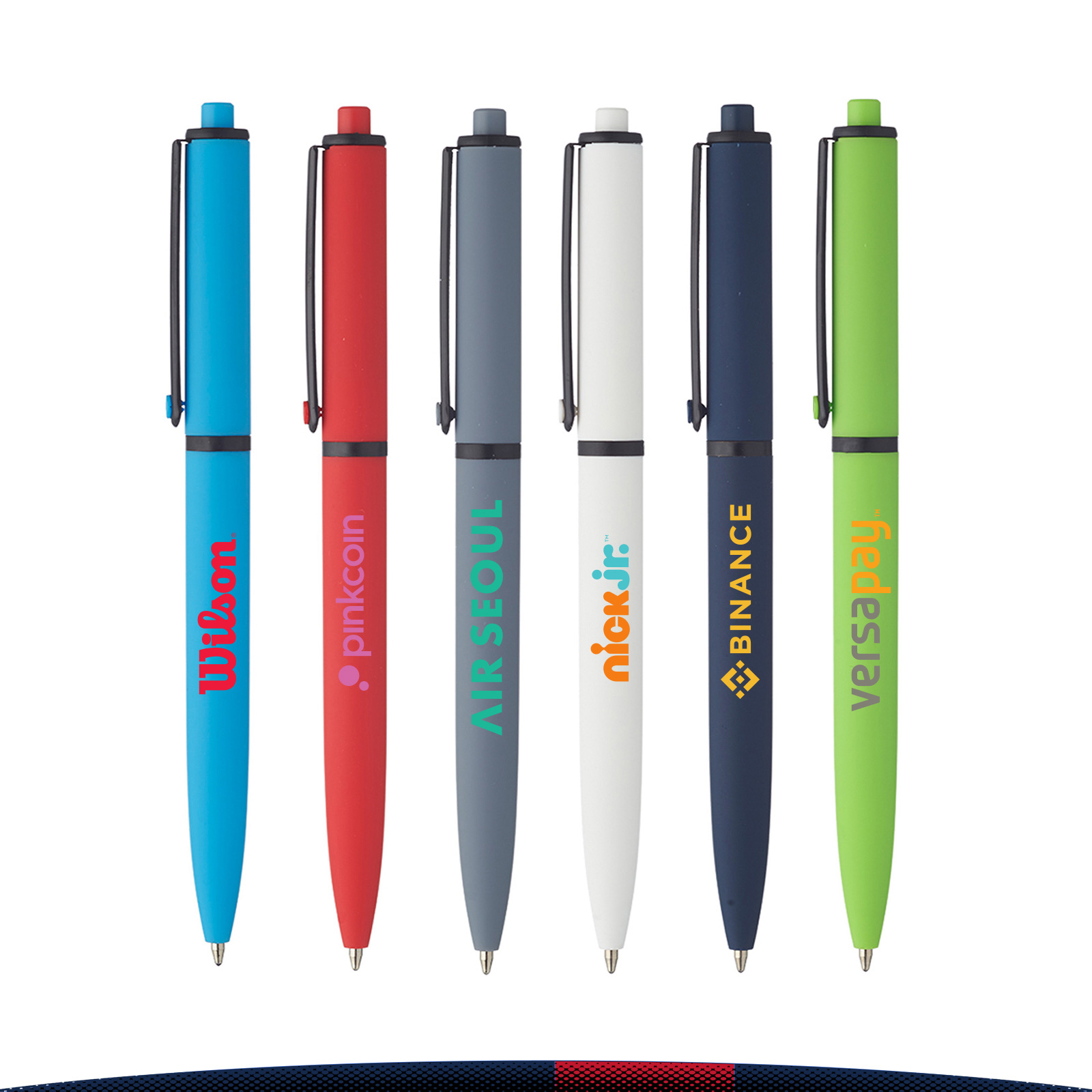 Classic Rubber-Coated Plastic Ballpoint Pens 6