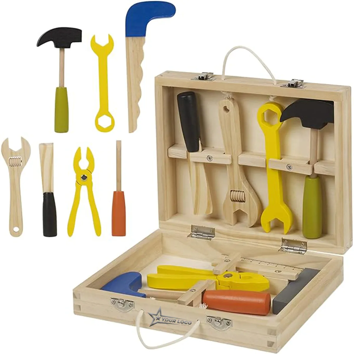 Funny Educational Wooden Maintenance Combination Tool Kit 9