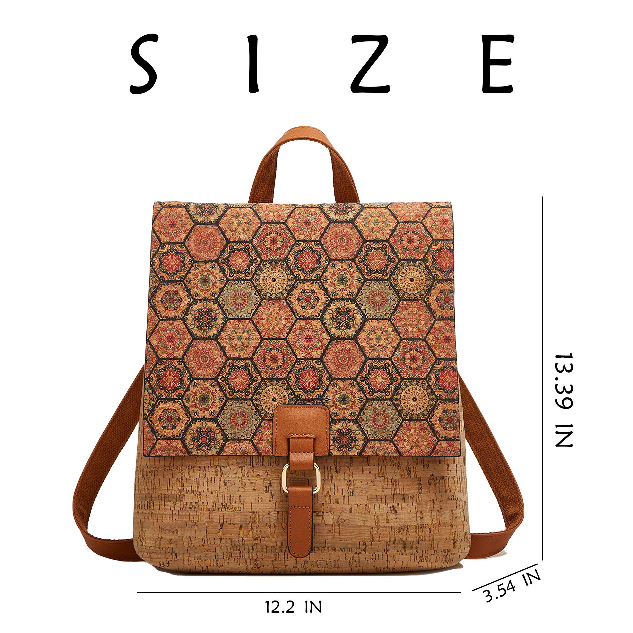 Polyester Large Capacity Retro Printed Backpack 10