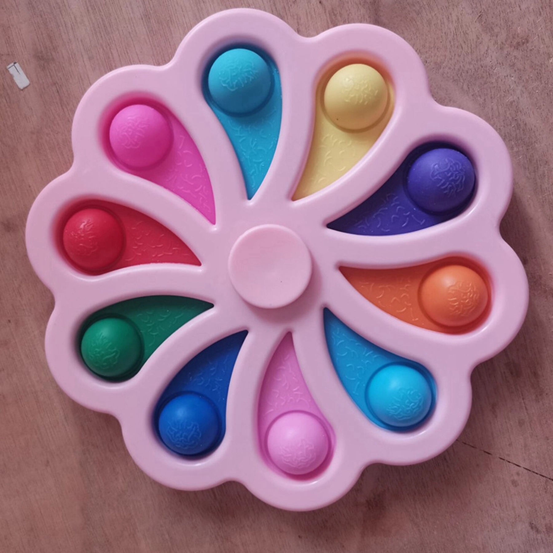 Colorful Fidget Spinner Push Pop Bubble Toy 1