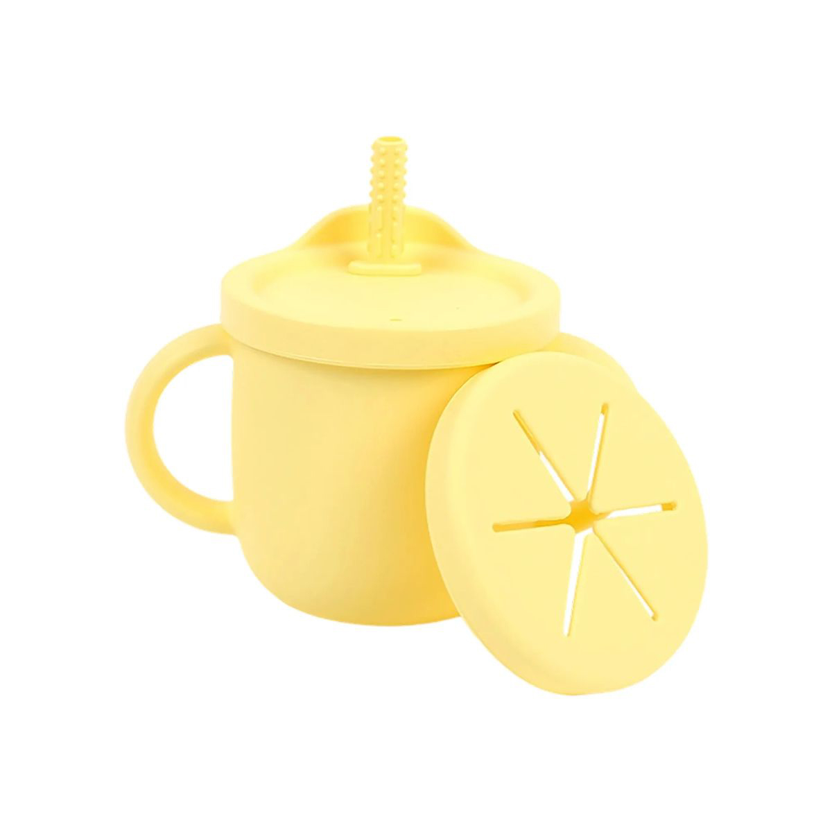 Silicone Toddler Cup with Straw Stopper and Dual Lids 6