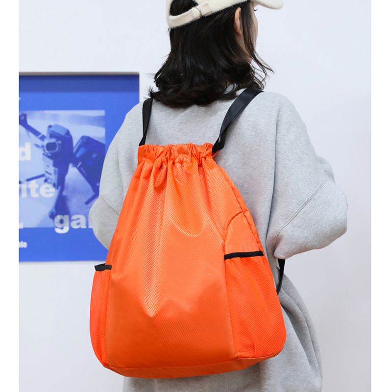 Oxford Sports Fitness Drawstring Backpack w/ Side Pockets 19