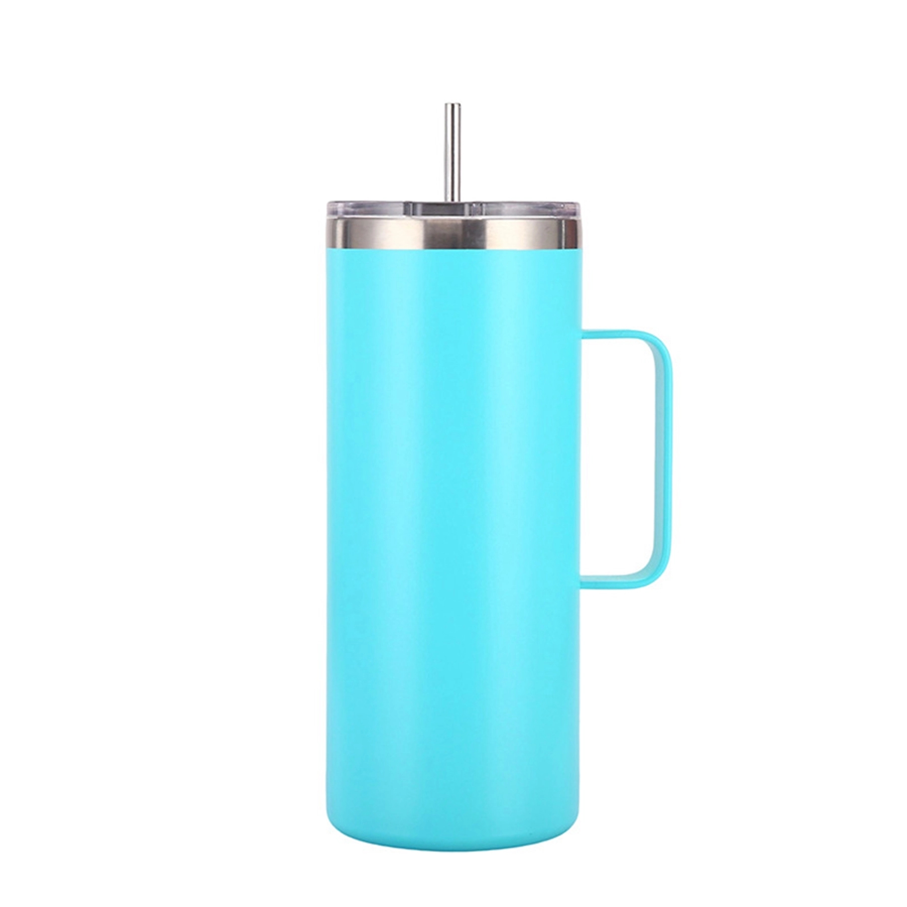 20 Oz. Double Wall Vacuum Mug with Handle & Straw 6