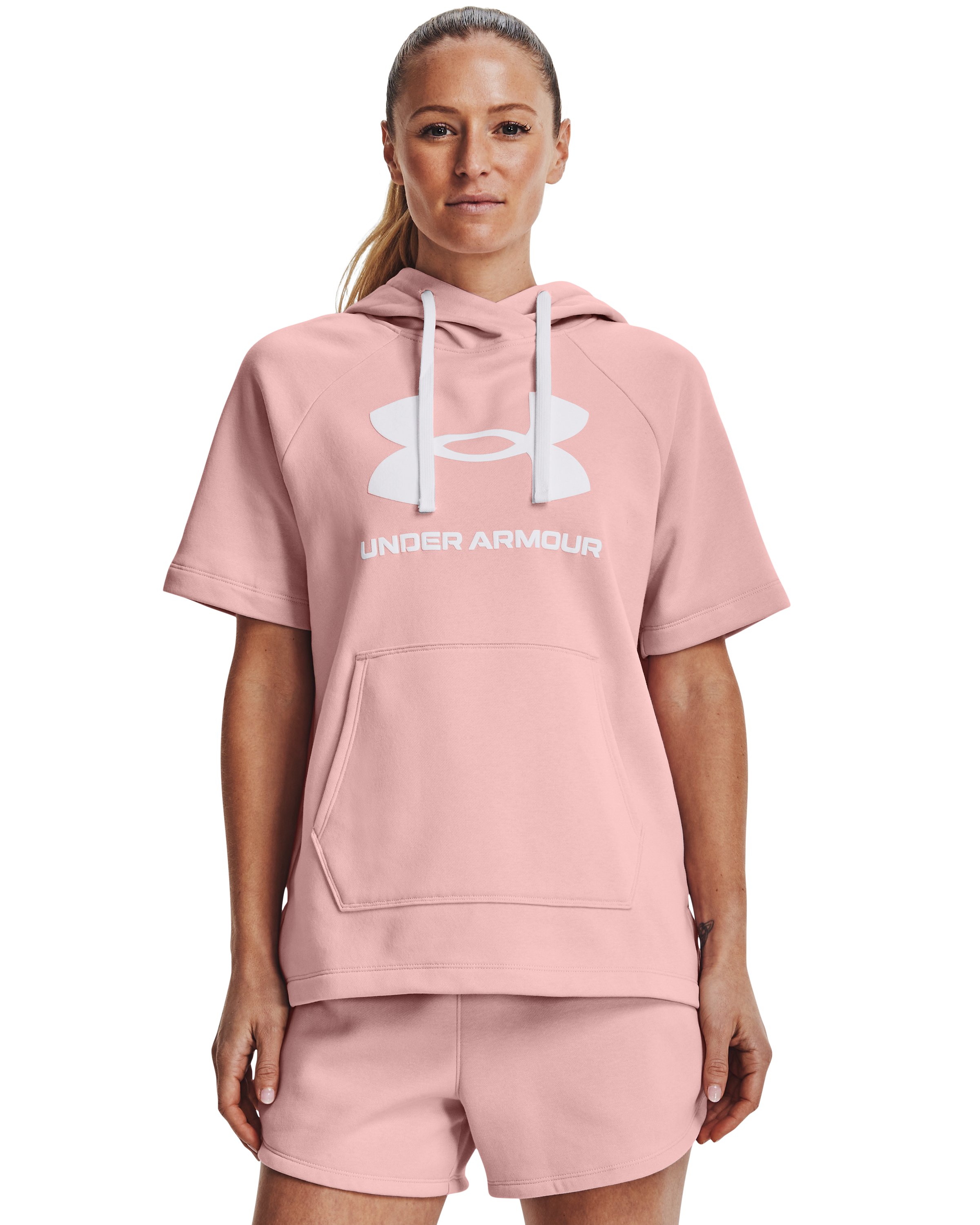 UA Rival Fleece Women's Short Sleeve Hoodie, custom hoodie or sweatshirt with logo imprint 9