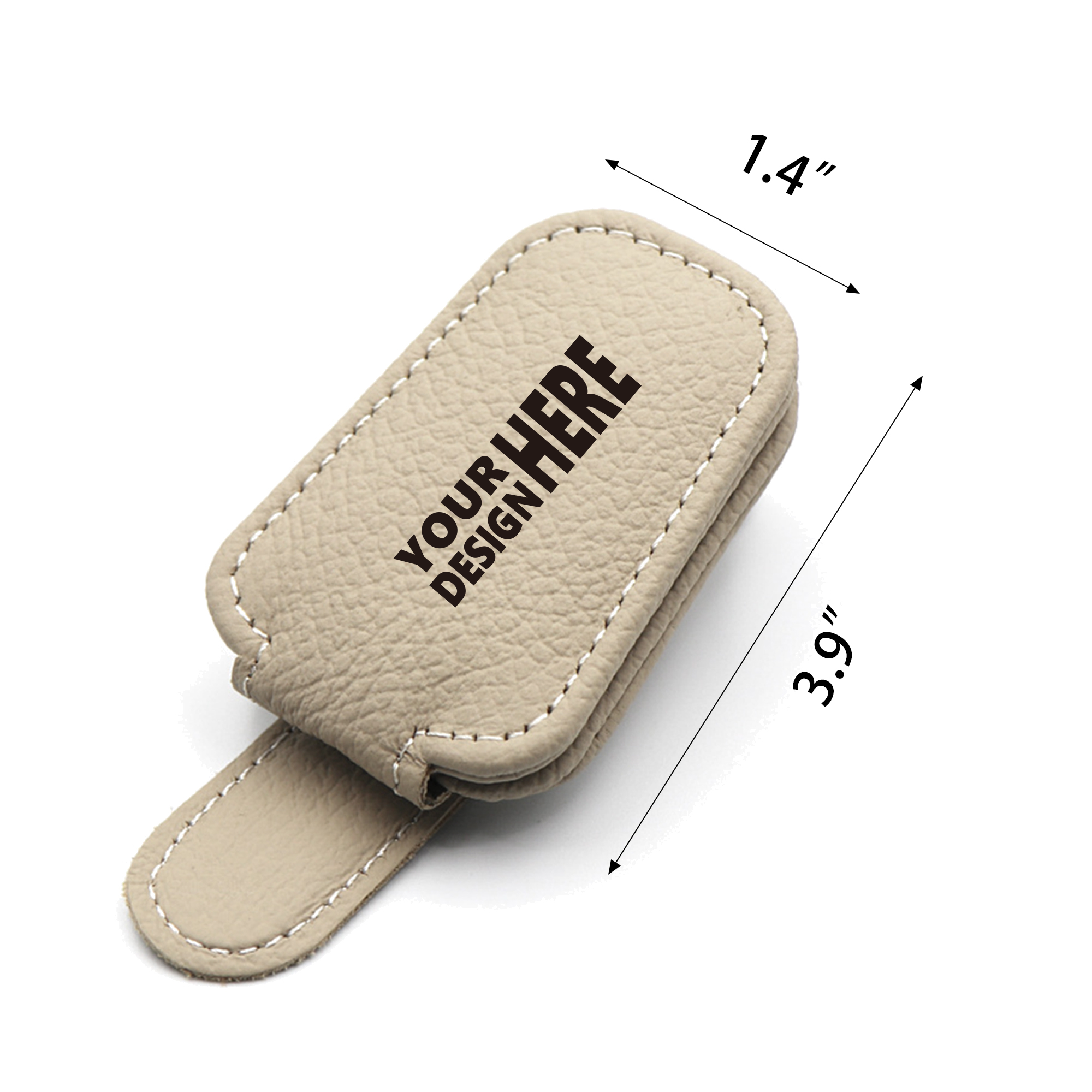 PU Leather Magnetic Eyeglasses Holder for Cars 2