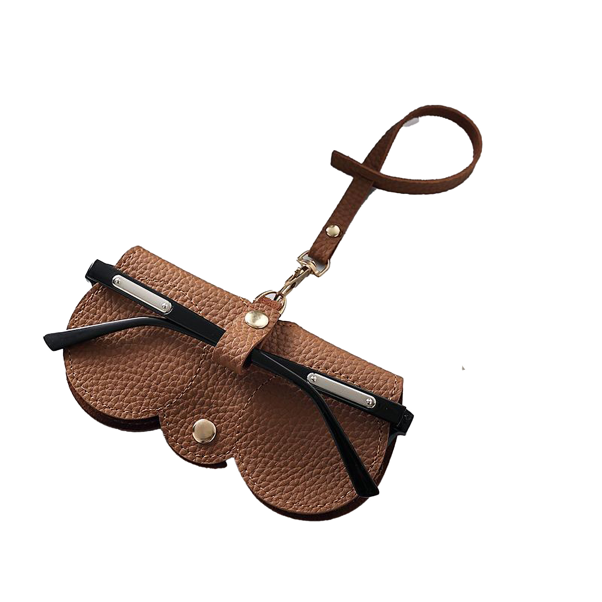 Soft Leather Fashionable Sunglasses Case Portable Pouch Clip 6