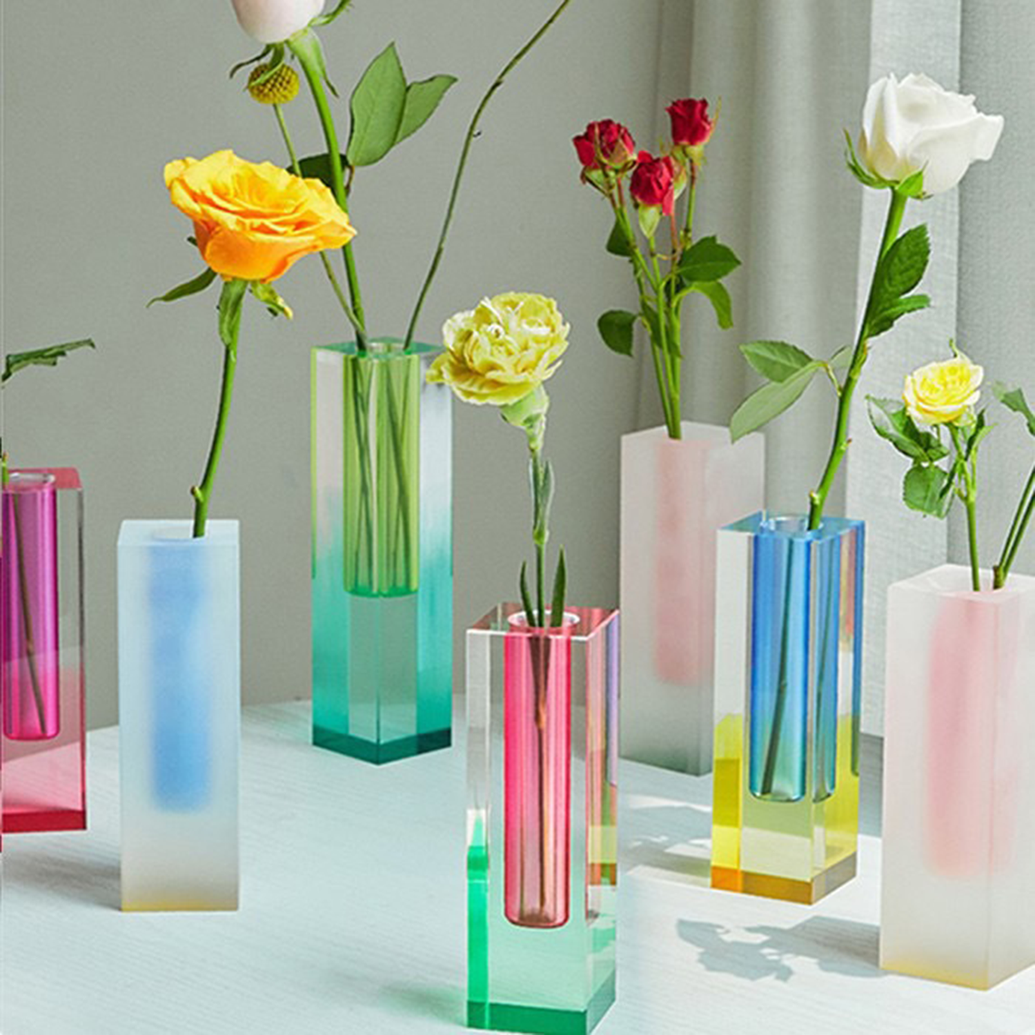 Home Office Decor Neon Modern Glass Vase 4