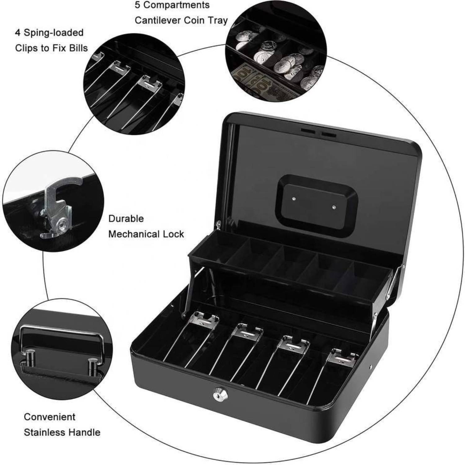 Small Cash Box w/ Lock and Slot 7