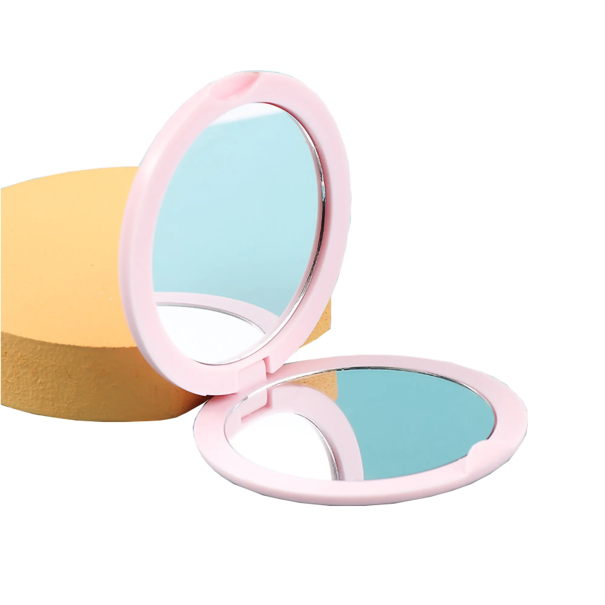 MOQ 50PCS Mini Round Plastic Pocket Cosmetic Mirror 8