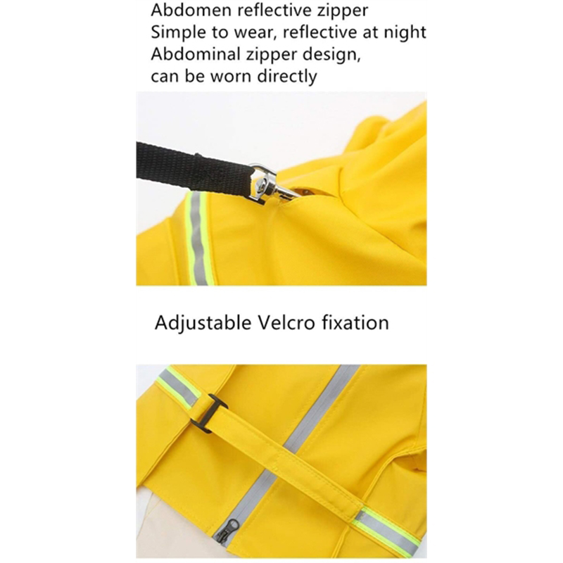 Raincoats for Large Dogs with Reflective Strip Rain 4