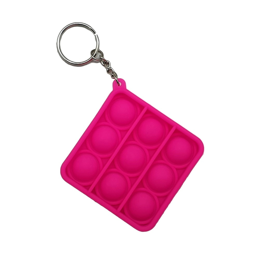 Mini Push Pop Bubble Fidget Toy Key Ring Square 5
