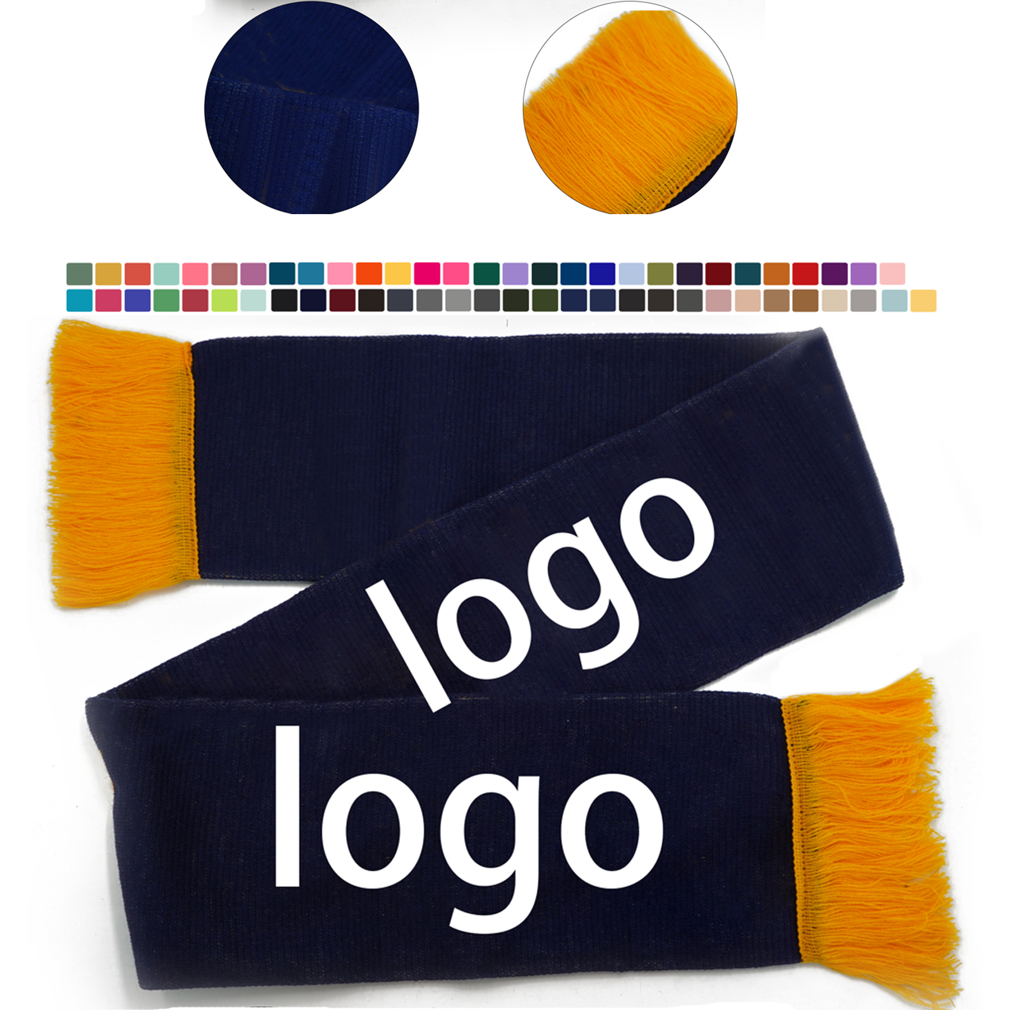 Double-Sided Custom Knitted Stretch Soccer Scarf 2
