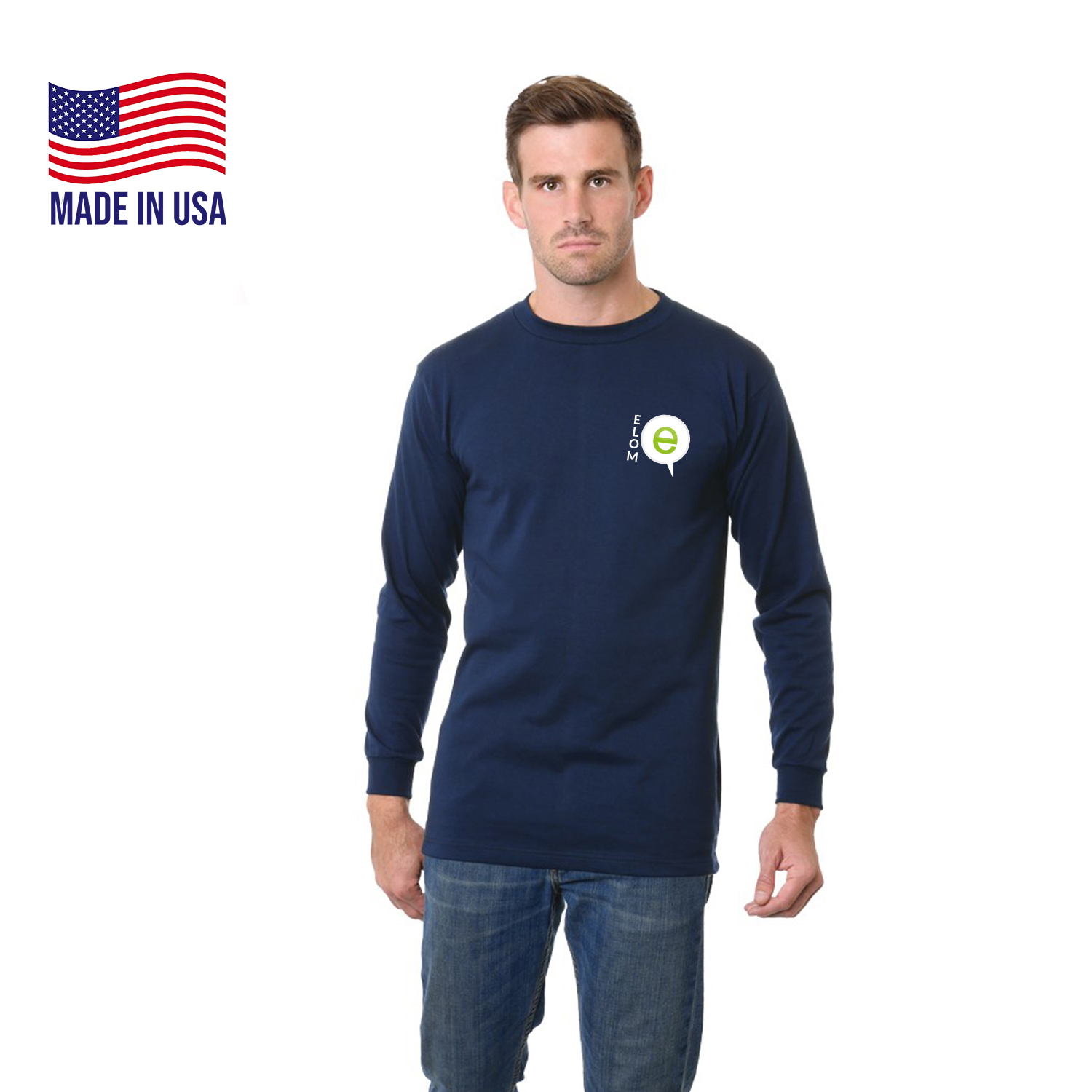 USA-Made Big & Tall Heavyweight Crew Long Sleeve Tee 1