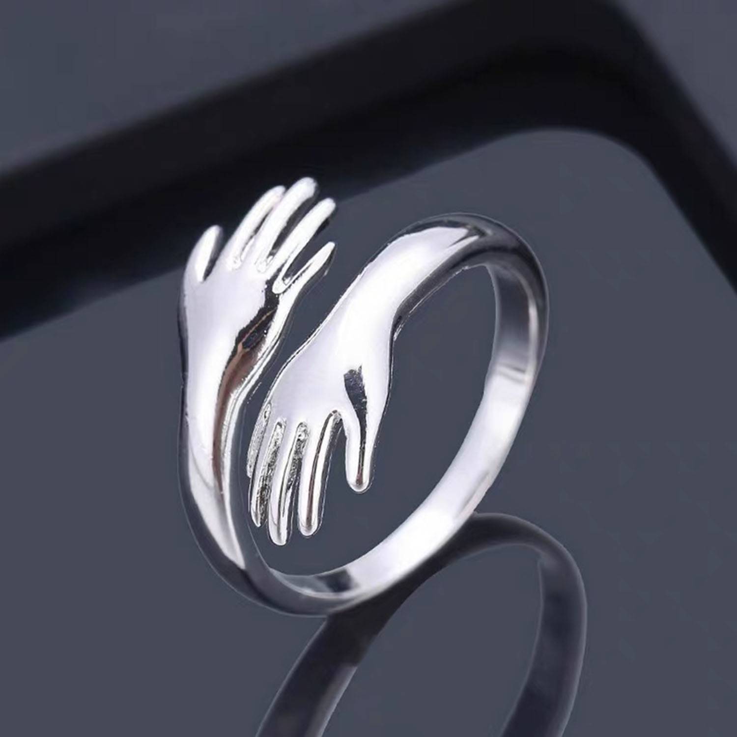 Alloy Love Hug Opening Adjustable Ring 5