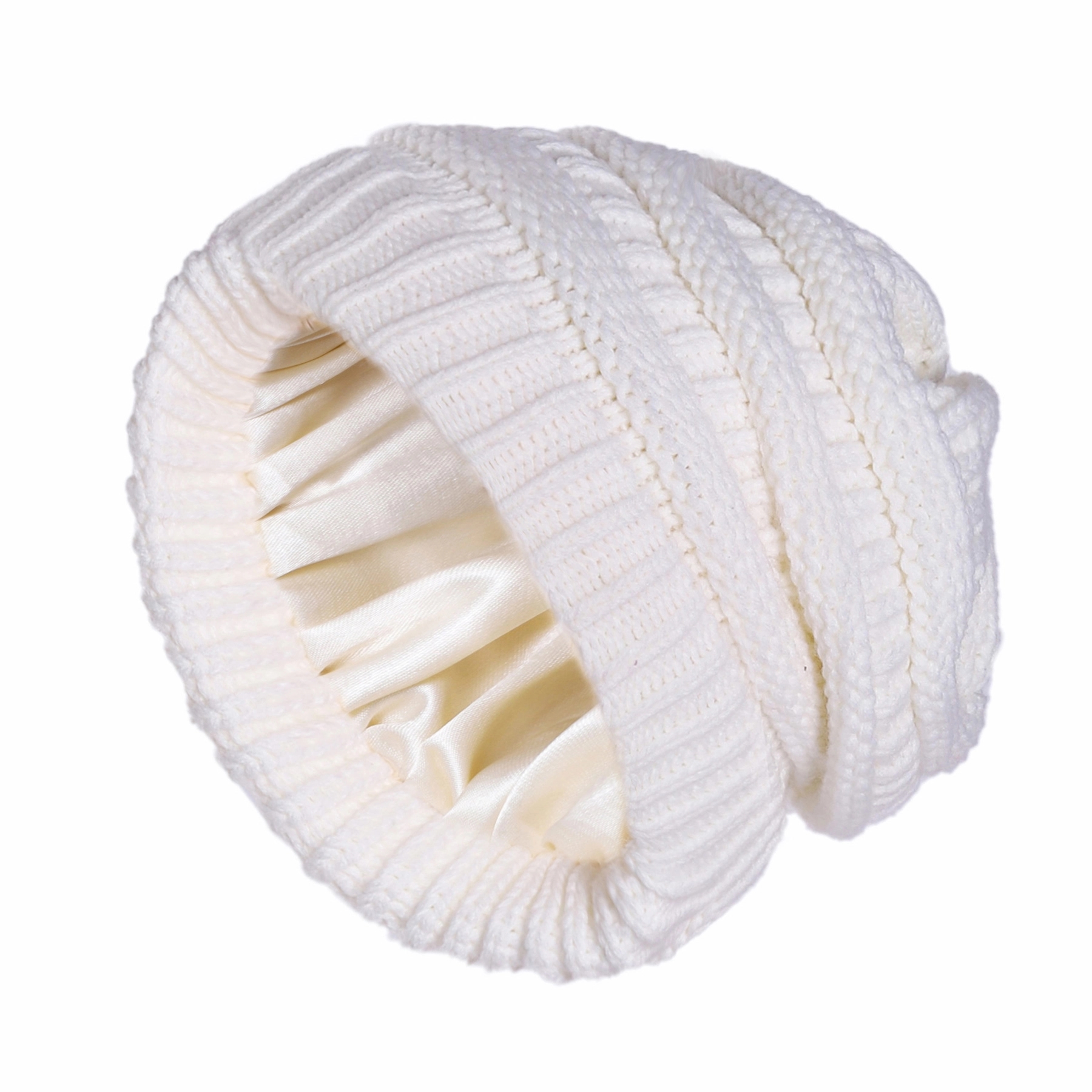 Winter Knitted Satin Lined Beanie Hats 13