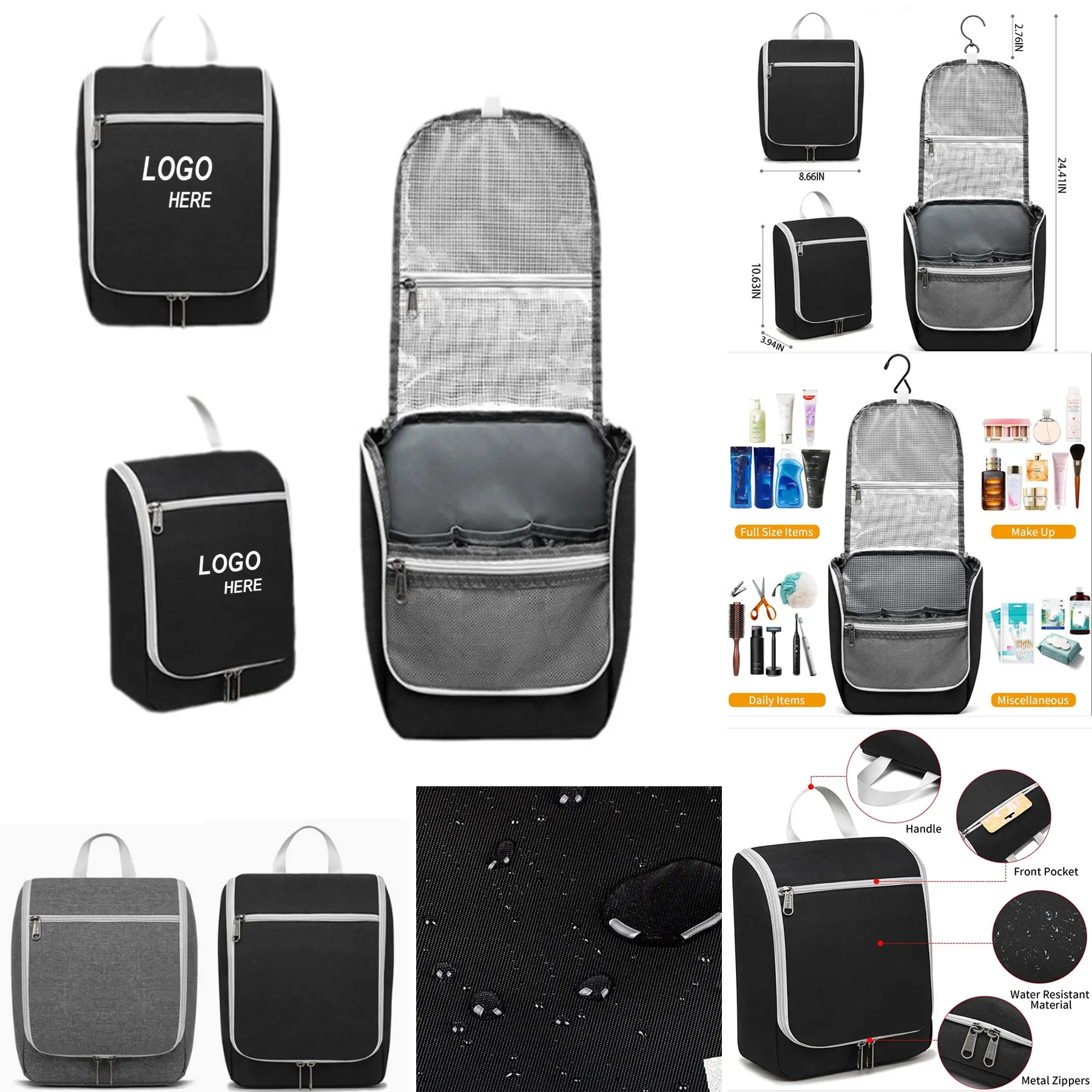 Portable Waterproof & Dry Compartment Cosmetic Bag 6