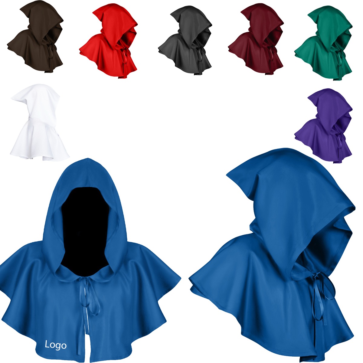 Halloween Party Cloak w/Hood Reaper Cap 2