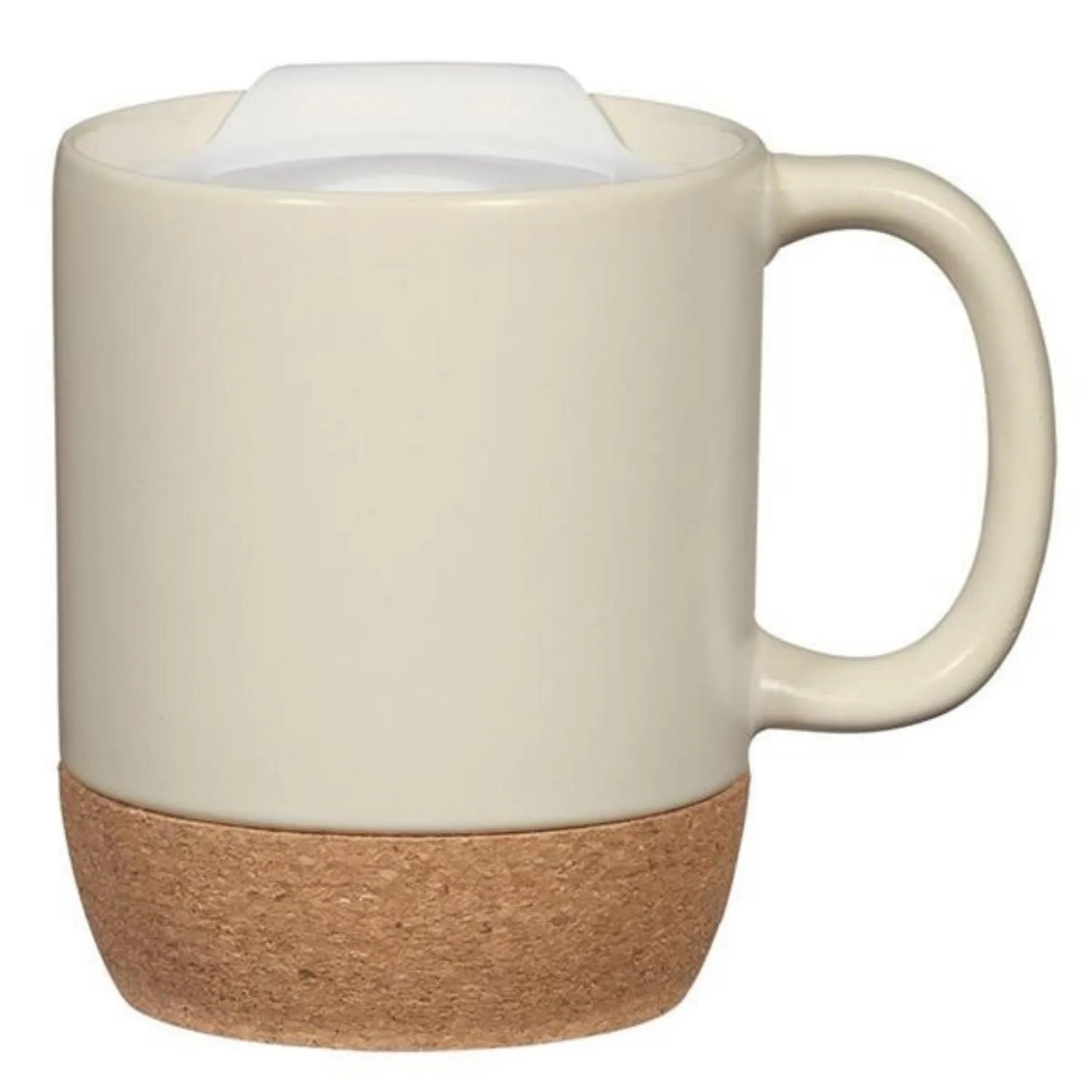 12oz Matte Cork Bottom Ceramic Coffee Mug With Lid 5