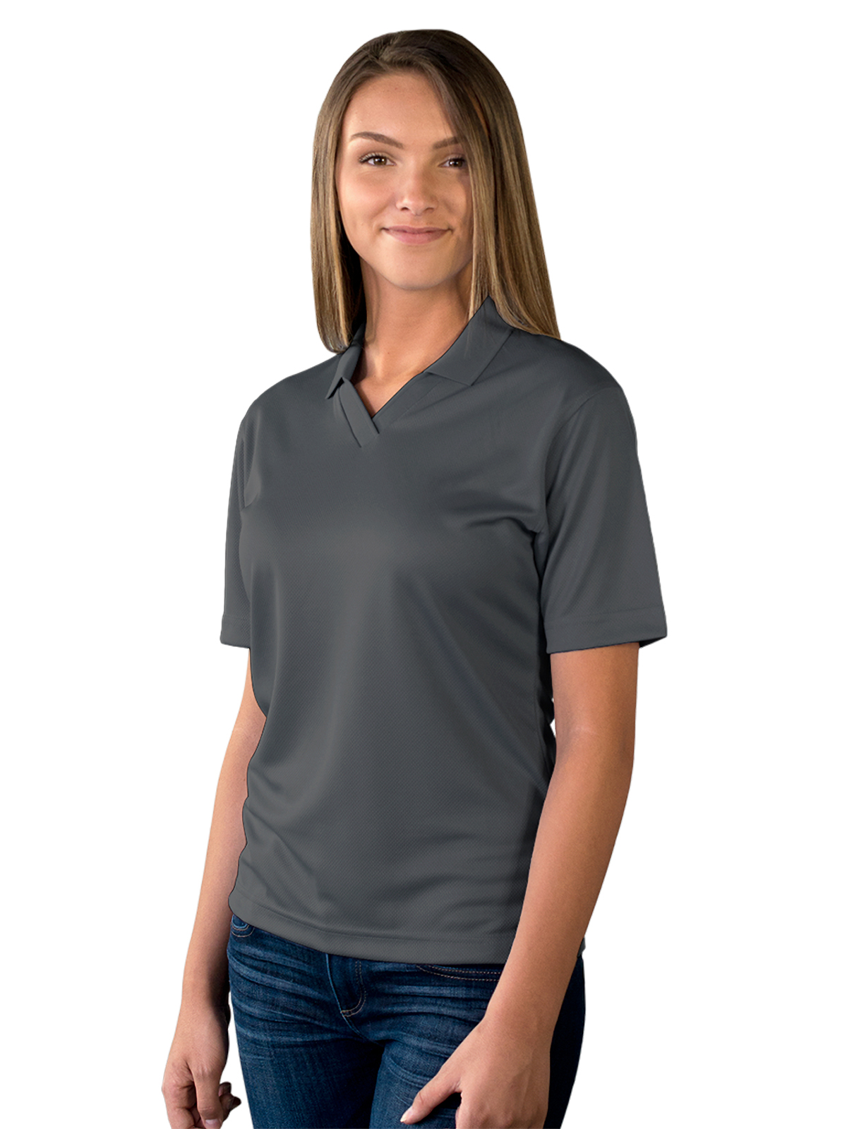 Blue Generation - Women's Pocketless Wicking V-Neck Polo 53