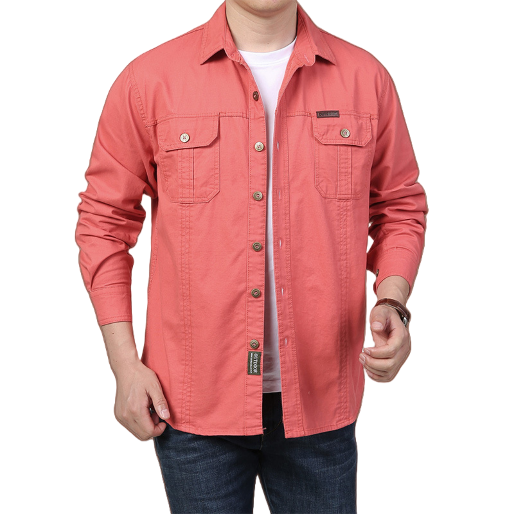 Mens Cotton Casual Shirt Spring Outdoor Wear 8