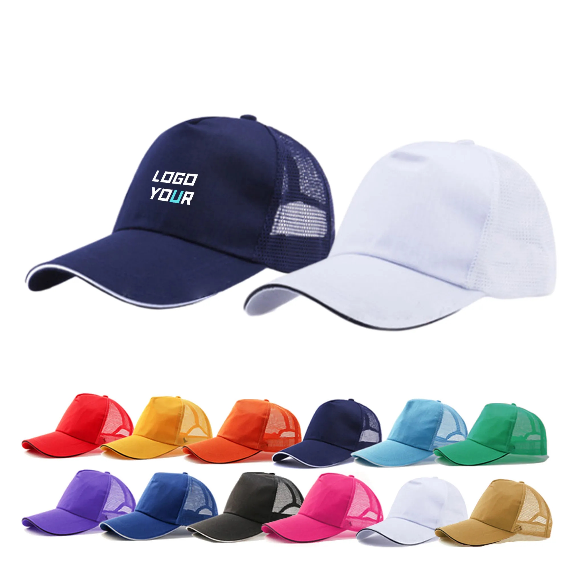 MOQ 100PCS Sun Hat Back Mesh Baseball Cap