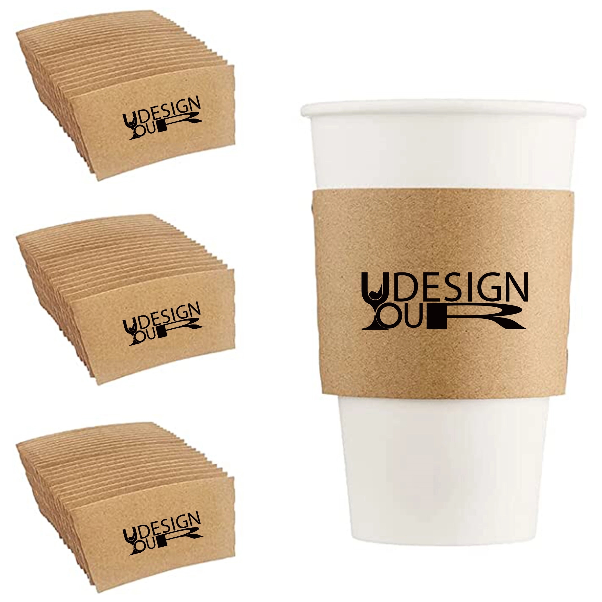 Disposable Kraft Coffee Cup Sleeve 1