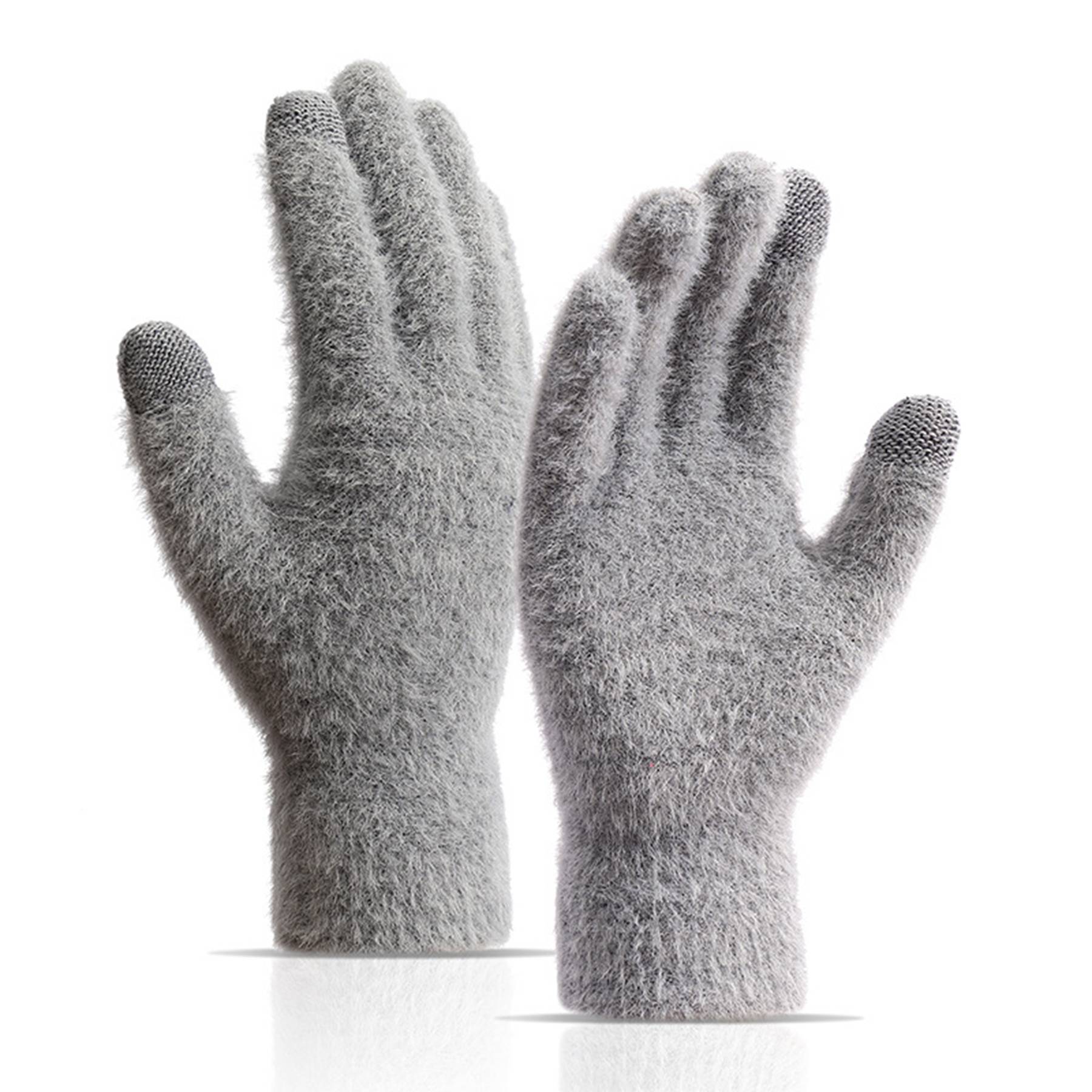 Womens Winter Mink Touchscreen Gloves 5