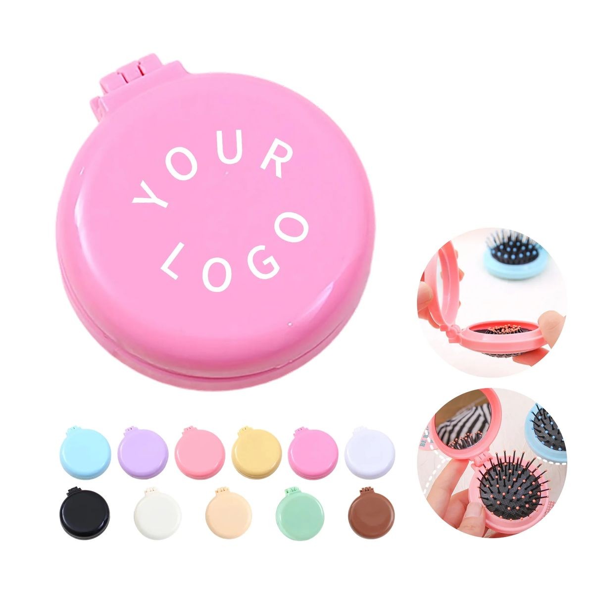 Customizable Folding Mirror Comb with Air Cushion Feature 1