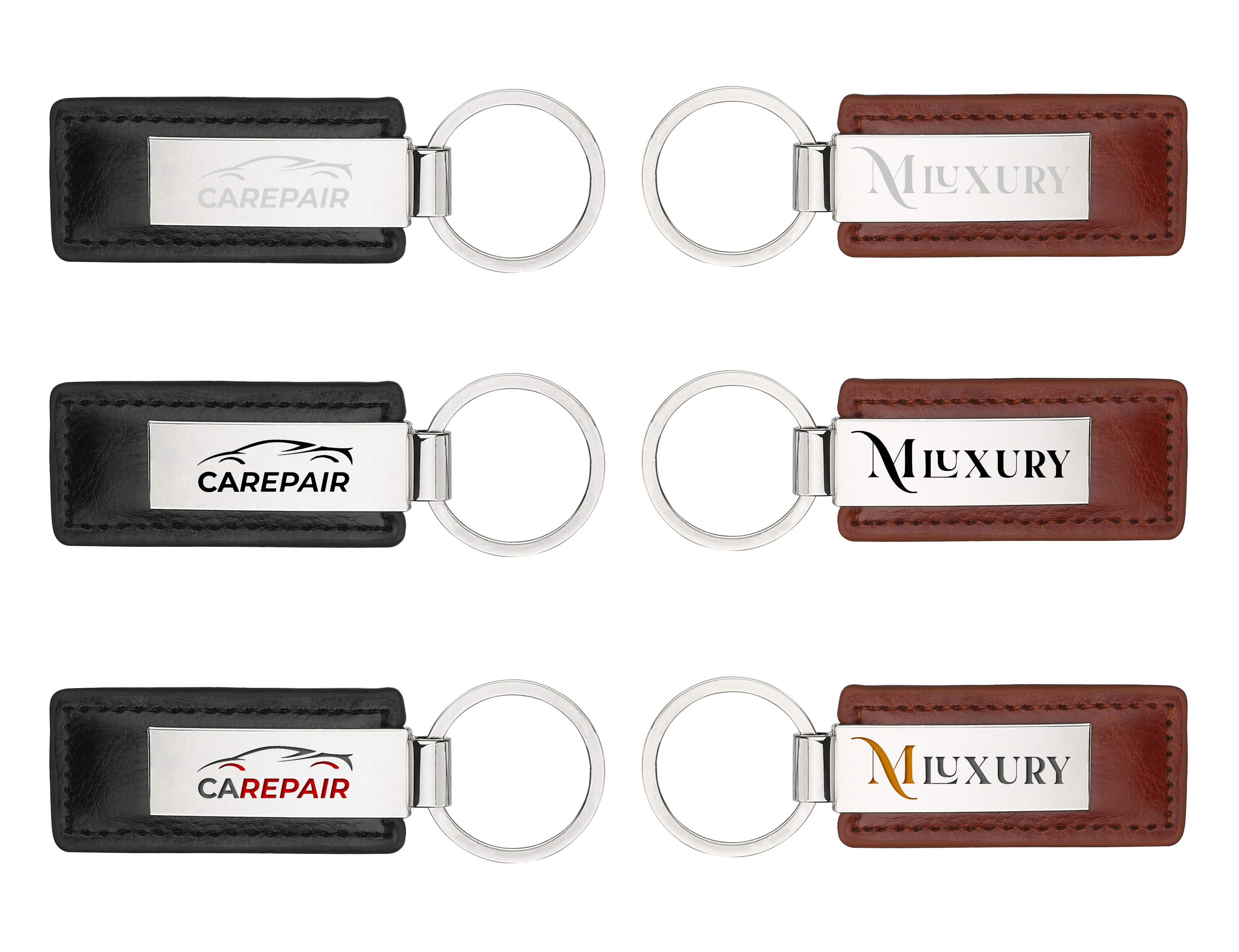 Metal Keychain With PU Leather 10