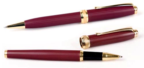 Inluxus Executive Style Ballpoint Pen & Rollerball Pen Set with Gold Appointments