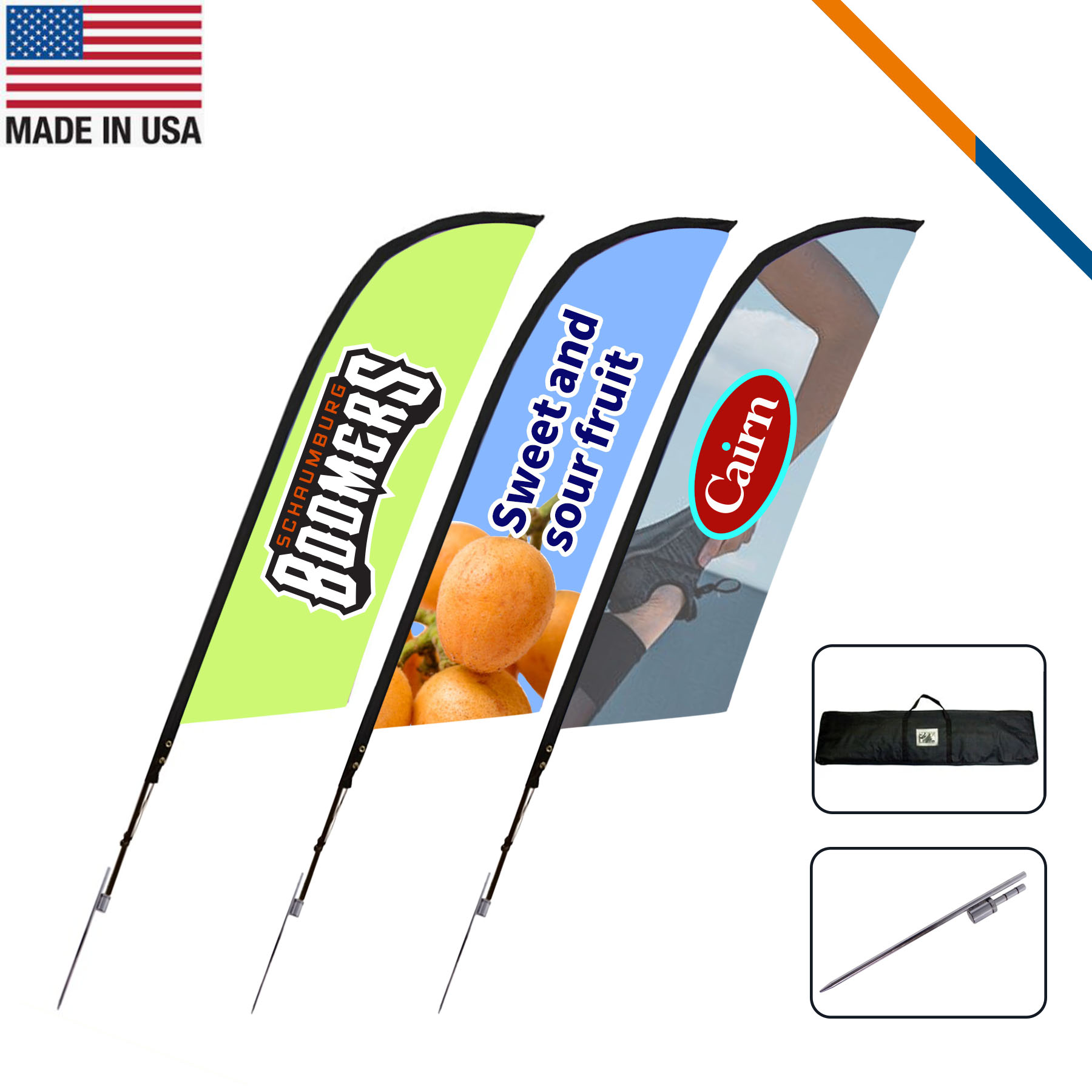 9' Feverfew Single-Sided Angle Flag 2