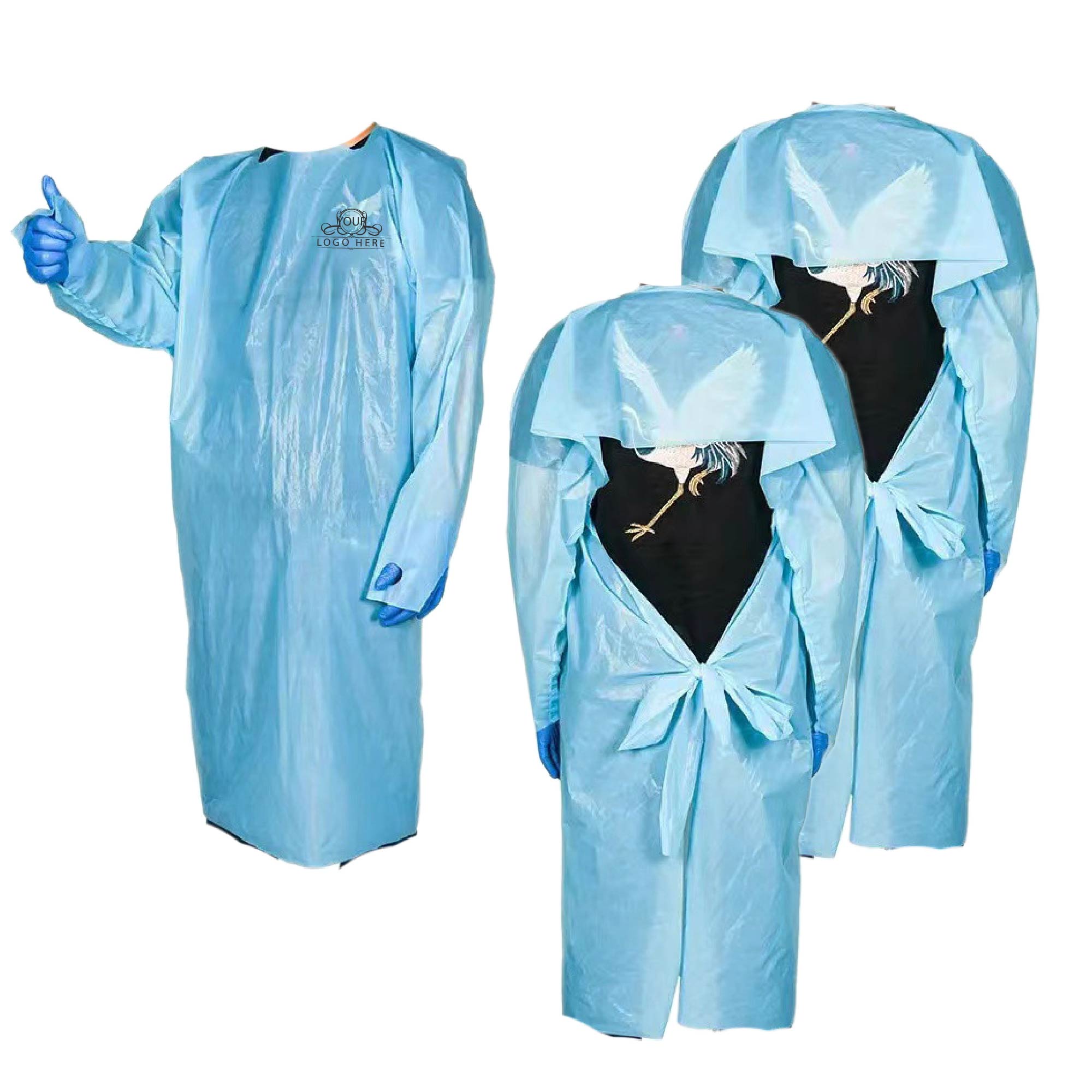 Bodysuit Safety Open Back Disposable Isolation Gown 1