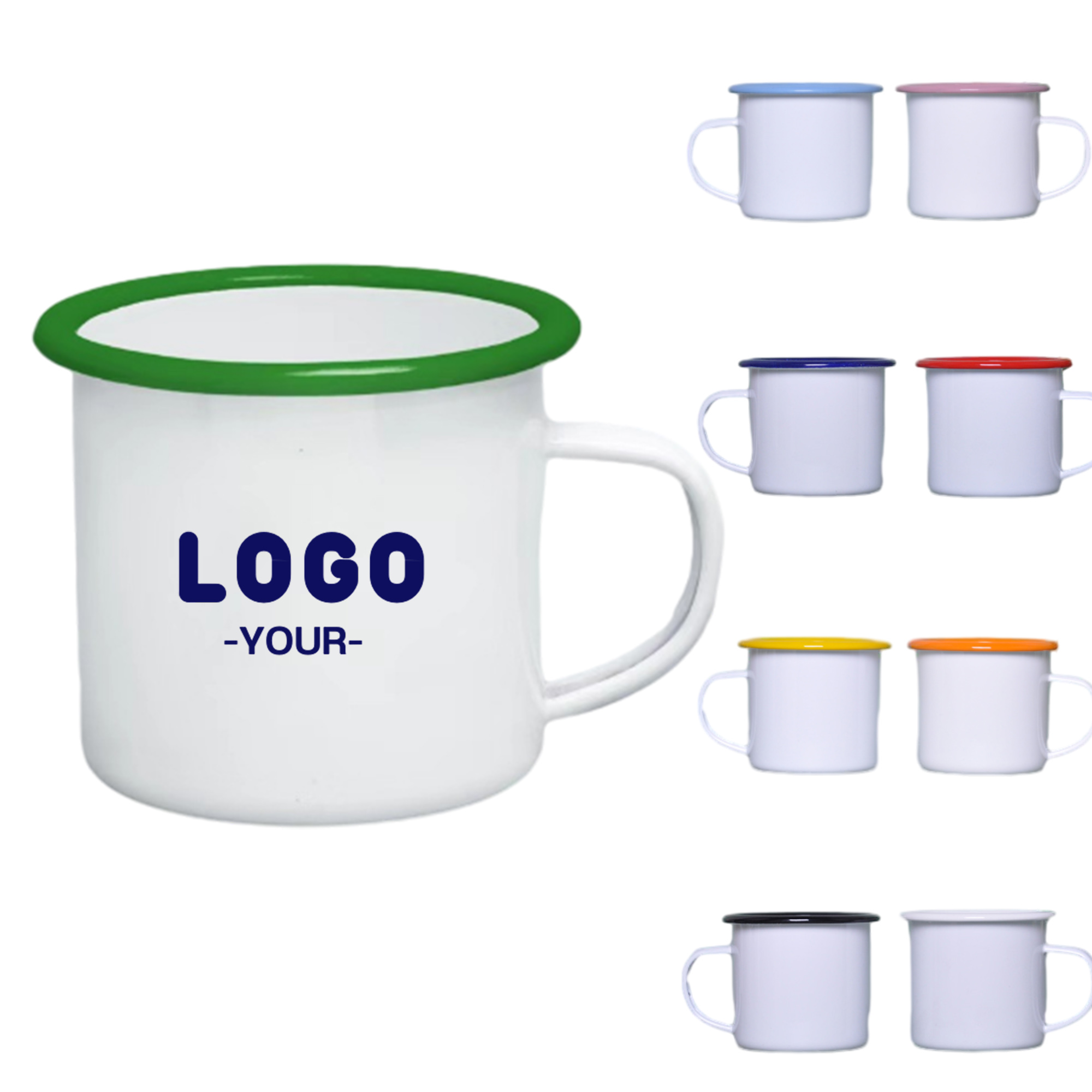 12oz White Enameled Steel Cup 2