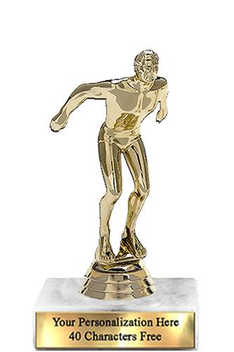 Trophy: 7", 2x3 white marble base, Swimming Male G 1