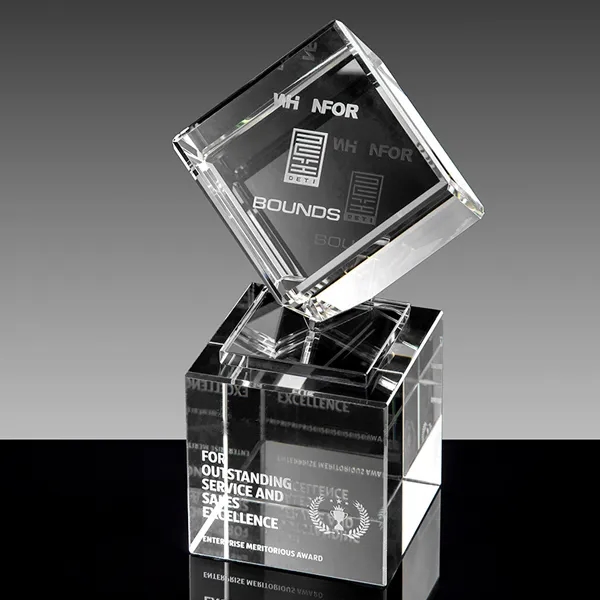 Occasion Cube on Column Crystal Base 2