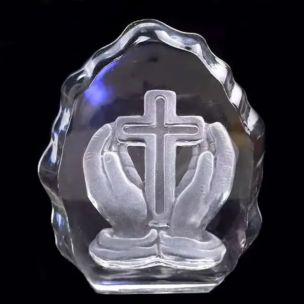 Crystal Cross Iceberg Paperweight 6