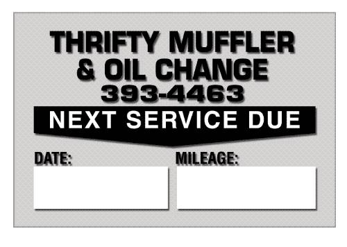 Static Cling Vehicle Service Reminder (2 1/4"x1 1/2") 4