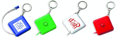 Square tape measure / rule with key chain