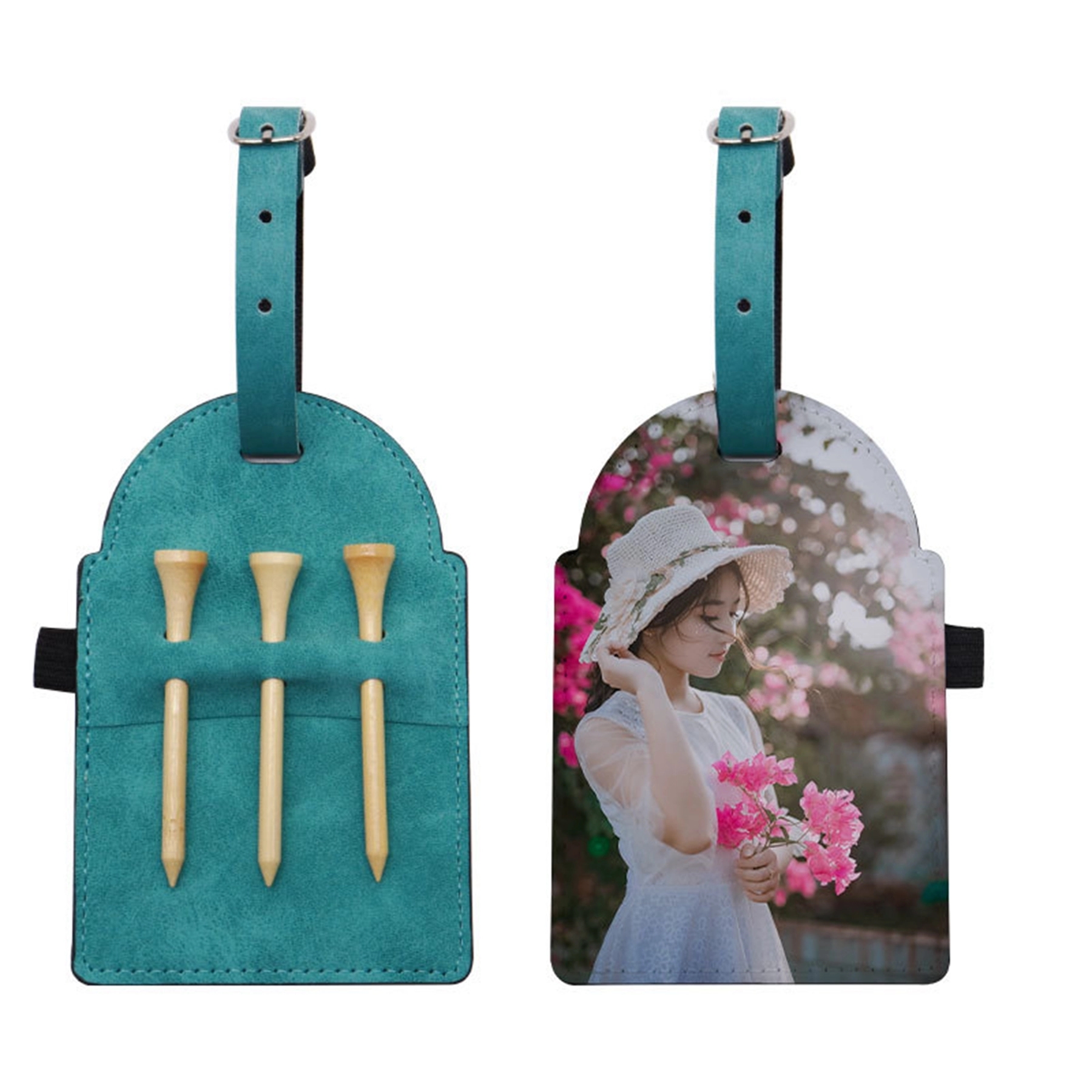 PU Leather Golf Tee Holder Storage Bag 8