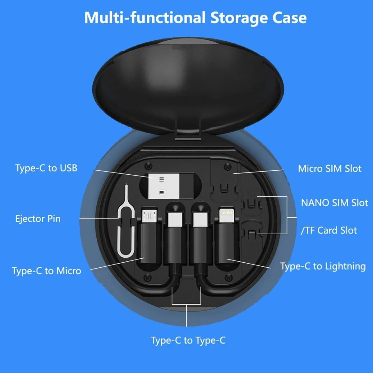Multi-USB Adapter Set Converter Charging Cable Kit Card Pin 8