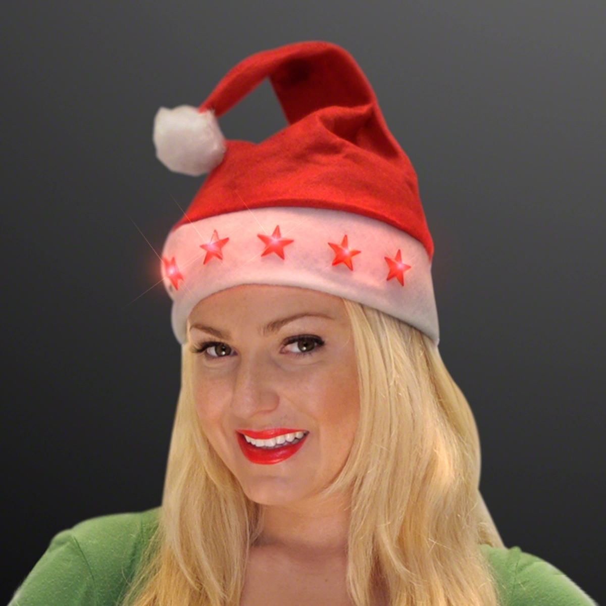 Light up Santa hat with stars 2