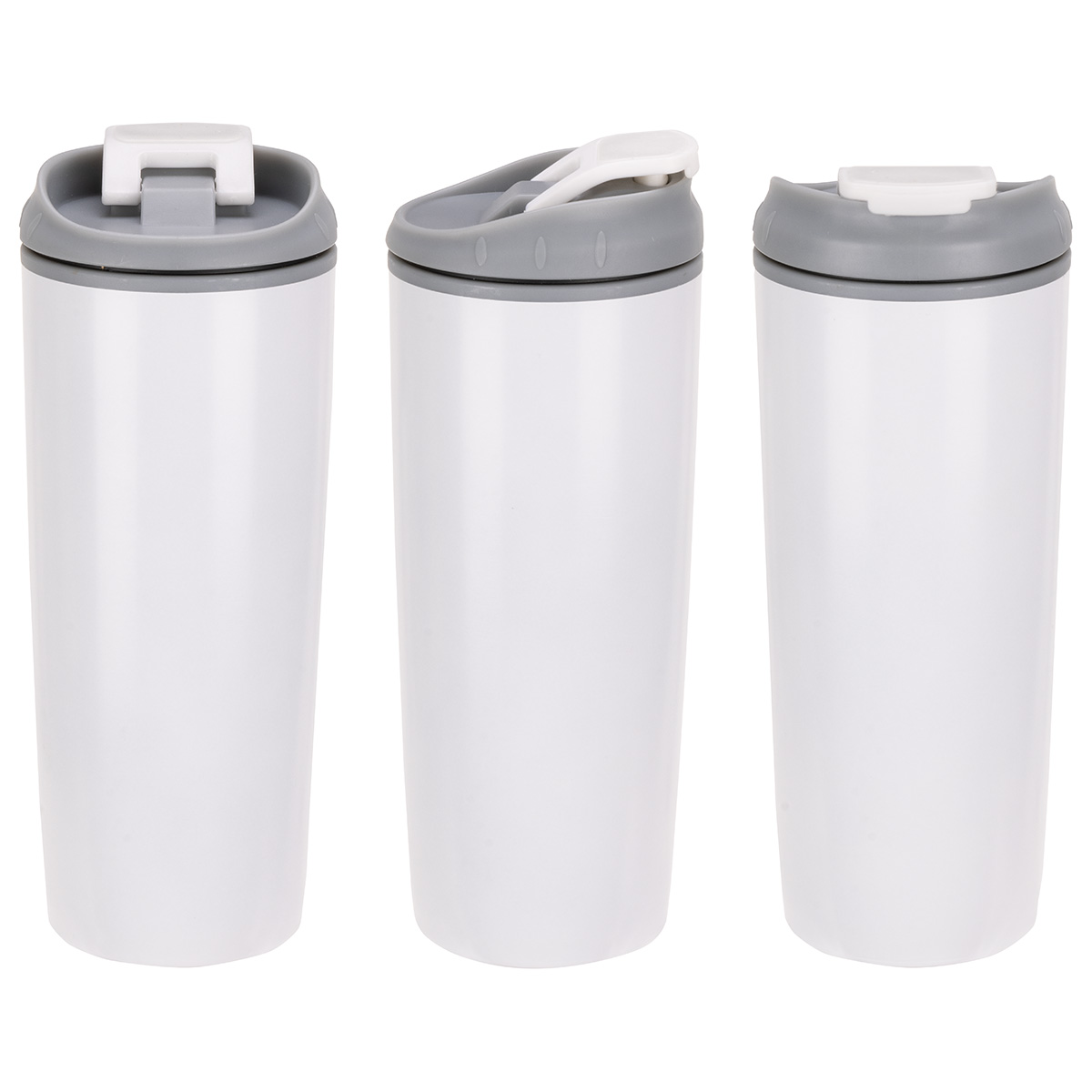 Olympia 17 oz Stainless Steel/Polypropylene Tumbler with Flip Top Lid 24