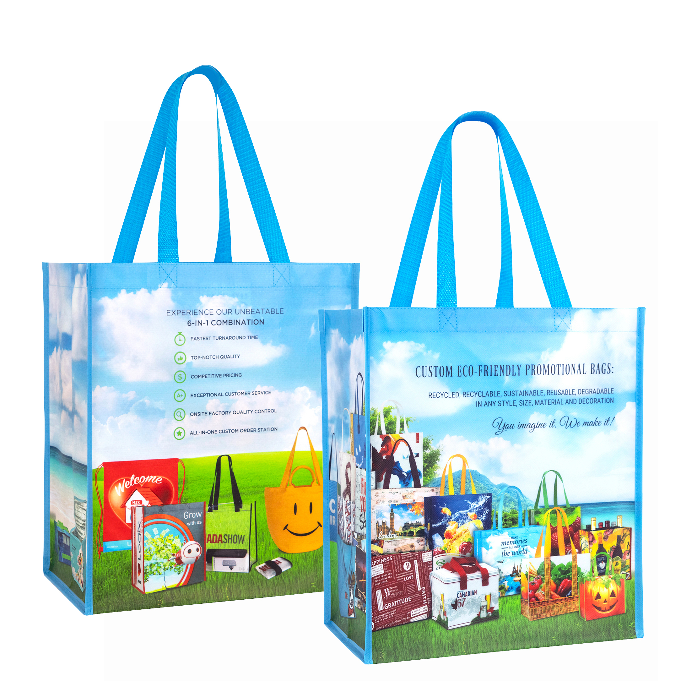Premium 135g Laminated Non-Woven PP Tote Bag 13"x15"x8" 1