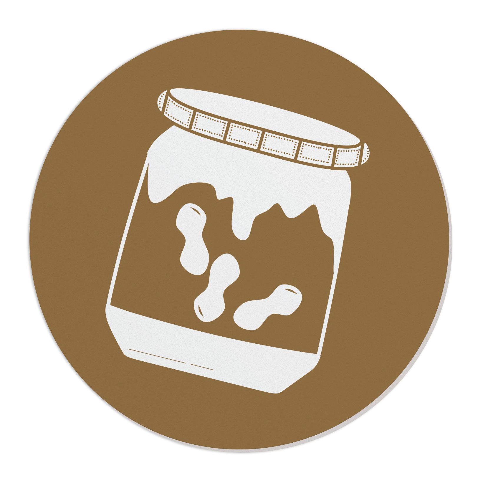 Jar Opener 1/16" White Synthetic Rubber, Standard Circle 4.75" dia, Spot Colour Imprint