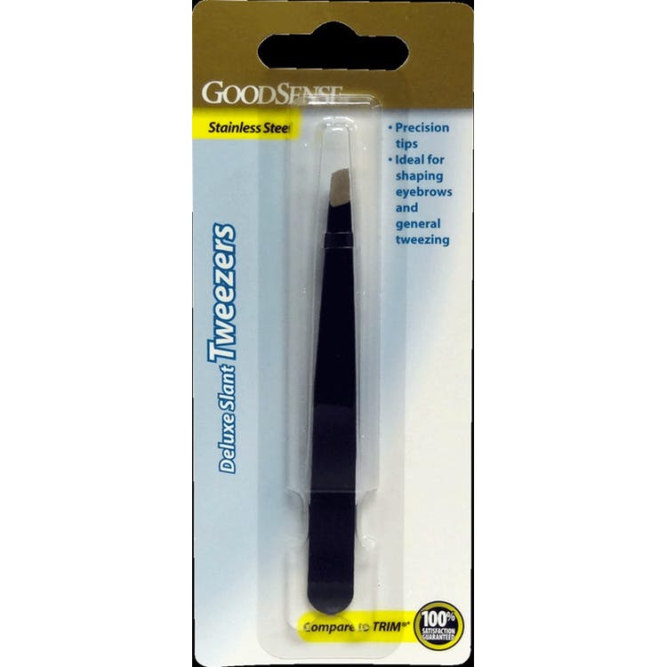GoodSense Slant Tip Tweezers - Stainless Steel Black 2