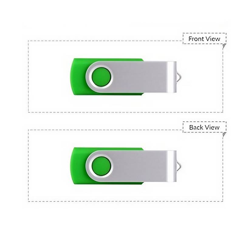 Plastic USB Flash Drive W/ Metal Swivel Cover (1GB) 7