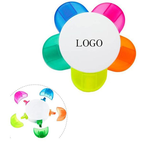 Flower Shaped 5-Color Highlighter Marker 2
